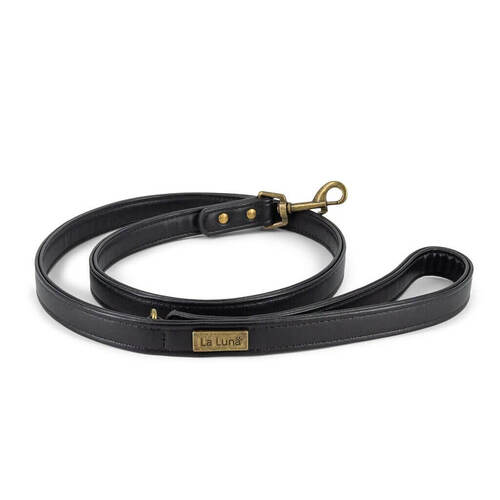 Vegan leather leash  [Size: Large] [Colour: Black]