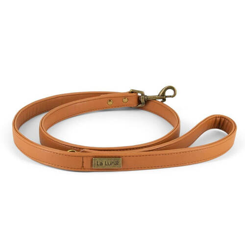 Vegan leather leash  [Size: Large] [Colour: Tan]